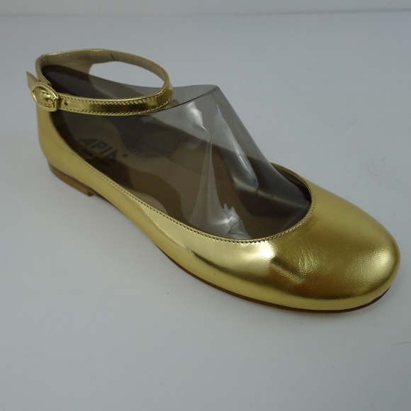 APIA Vero Cuoio Ballet Pumps Gold 35 Italy (Actual size between 5.5 and 6) - Picture 2 of 7